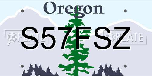 S57FSZ Oregon License Plate