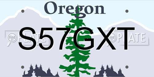 S57GXT Oregon License Plate