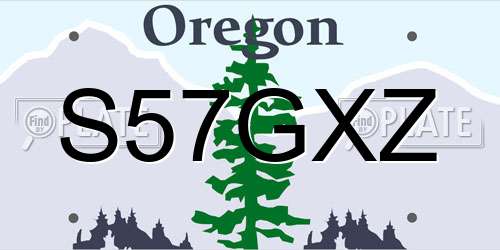 S57GXZ Oregon License Plate