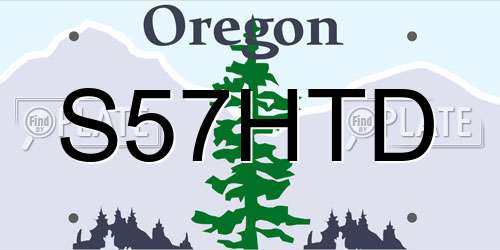 S57HTD Oregon License Plate