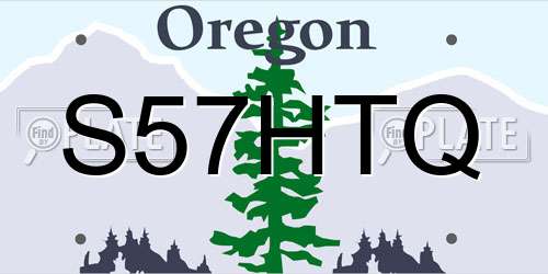 S57HTQ Oregon License Plate