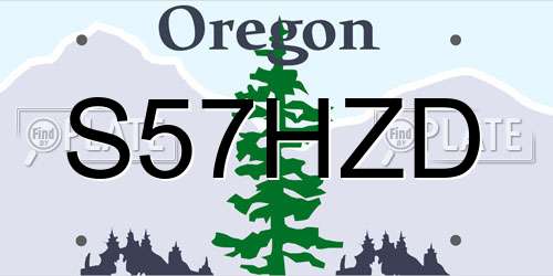 S57HZD Oregon License Plate