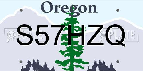 S57HZQ Oregon License Plate