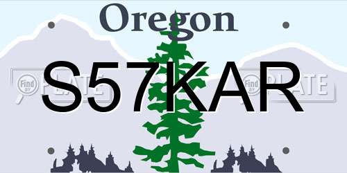 S57KAR Oregon License Plate