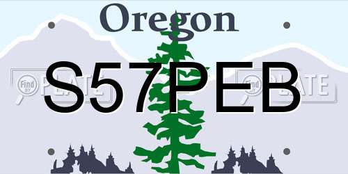 S57PEB Oregon License Plate