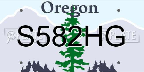 S582HG Oregon License Plate