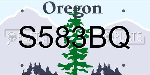 S583BQ Oregon License Plate
