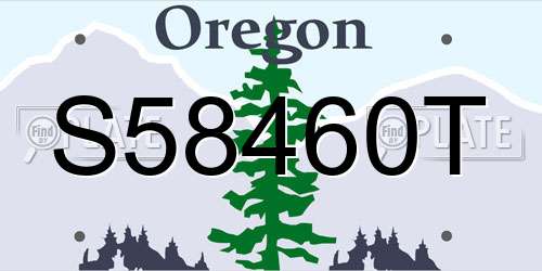 S58460T Oregon License Plate