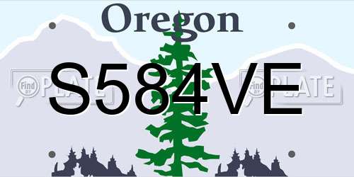 S584VE Oregon License Plate