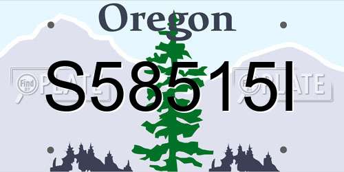 S58515I Oregon License Plate