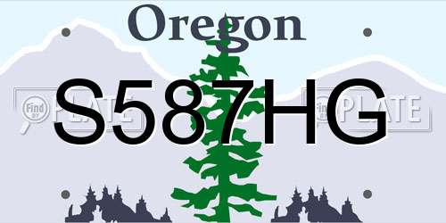 S587HG Oregon License Plate