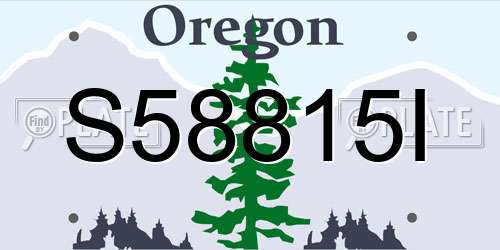 S58815I Oregon License Plate