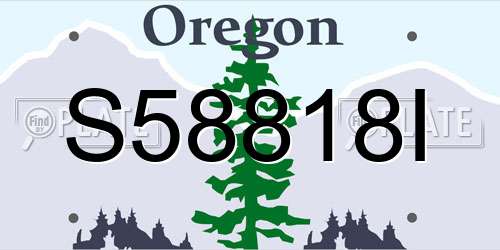 S58818I Oregon License Plate