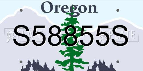 S58855S Oregon License Plate