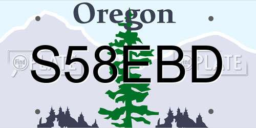 S58EBD Oregon License Plate