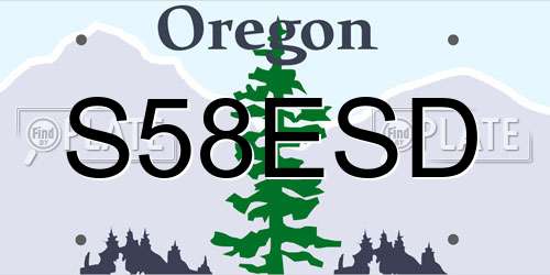 S58ESD Oregon License Plate