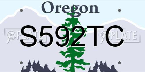 S592TC Oregon License Plate