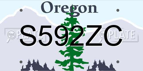 S592ZC Oregon License Plate