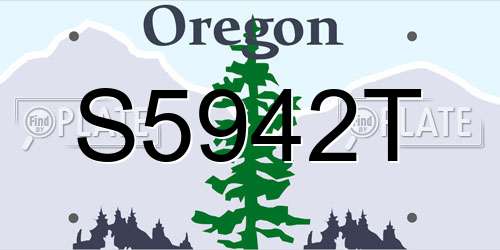 S5942T Oregon License Plate