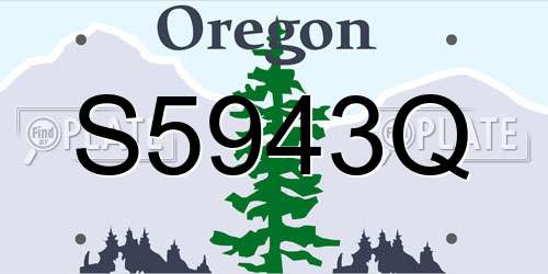 S5943Q Oregon License Plate