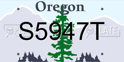 S5947T Oregon License Plate