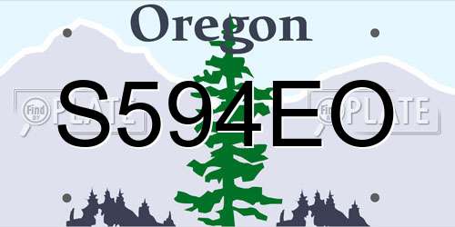 S594EO Oregon License Plate