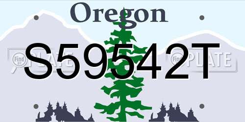S59542T Oregon License Plate