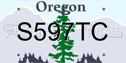 S597TC Oregon License Plate