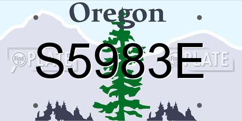 S5983E Oregon License Plate
