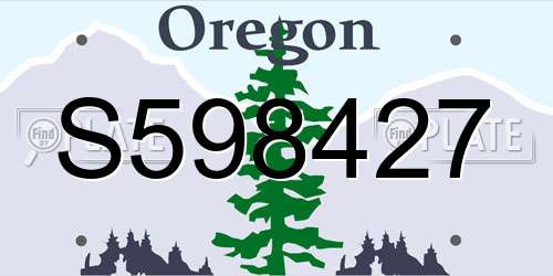 S598427 Oregon License Plate