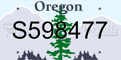 S598477 Oregon License Plate