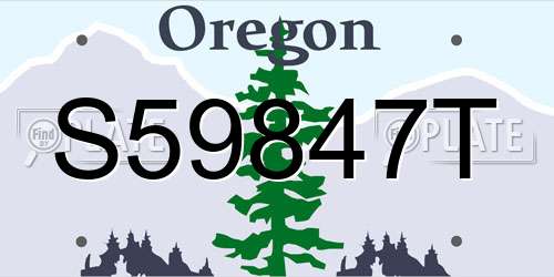 S59847T Oregon License Plate