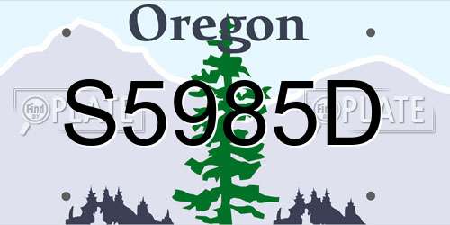 S5985D Oregon License Plate