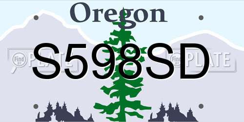 S598SD Oregon License Plate
