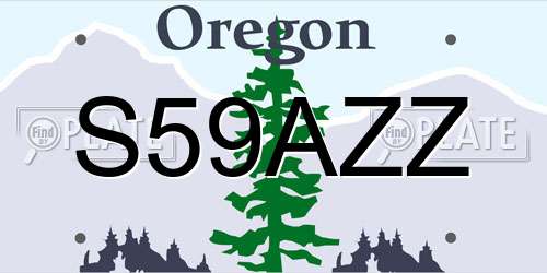 S59AZZ Oregon License Plate