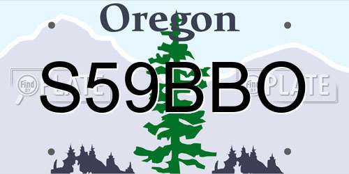 S59BBO Oregon License Plate