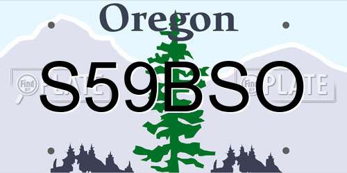 S59BSO Oregon License Plate