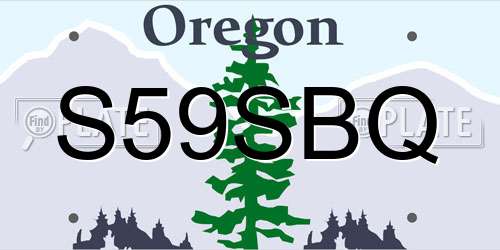 S59SBQ Oregon License Plate