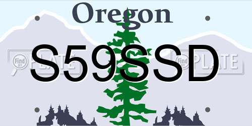 S59SSD Oregon License Plate