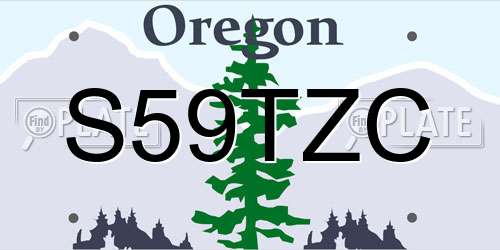 S59TZC Oregon License Plate