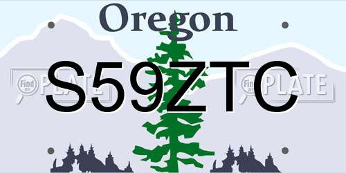 S59ZTC Oregon License Plate