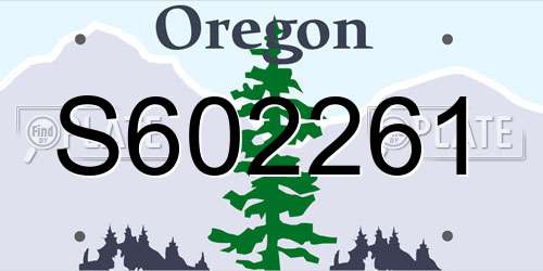 S602261 Oregon License Plate