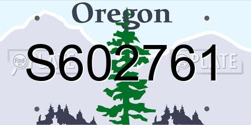 S602761 Oregon License Plate
