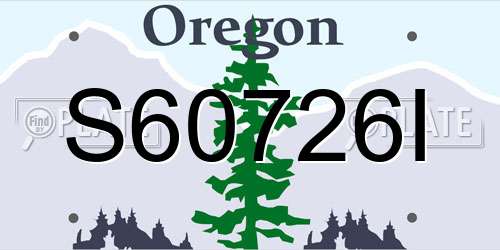 S60726I Oregon License Plate