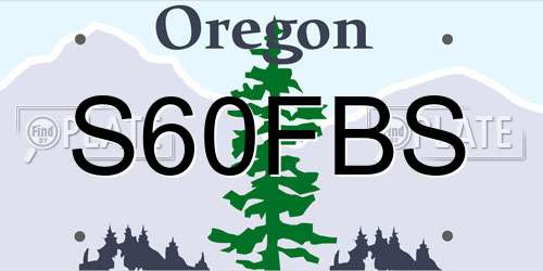 S60FBS Oregon License Plate