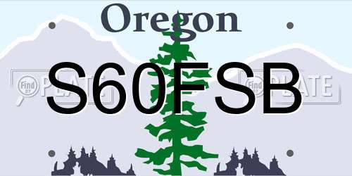 S60FSB Oregon License Plate