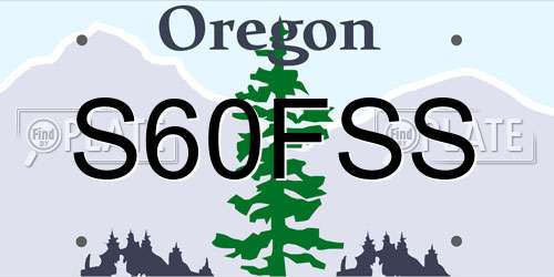 S60FSS Oregon License Plate