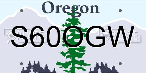 S60OGW Oregon License Plate
