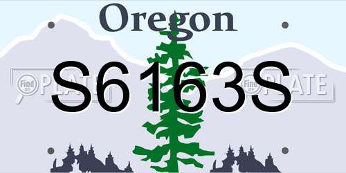 S6163S Oregon License Plate