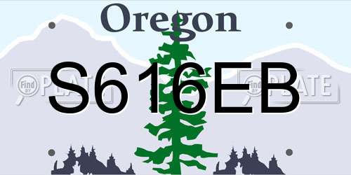 S616EB Oregon License Plate